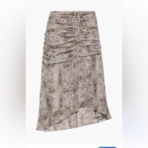 Walter Baker Asymmetrical Snake Print Skirt - Brown